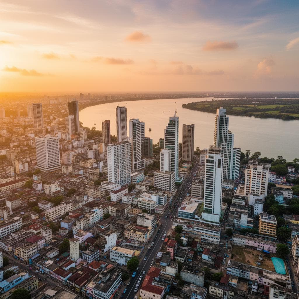 Vue aérienne d'Abidjan, Côte d'Ivoire