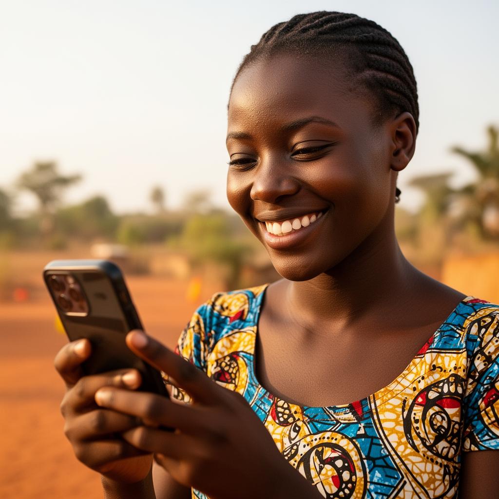 Femme recevant un message de sensibilisation